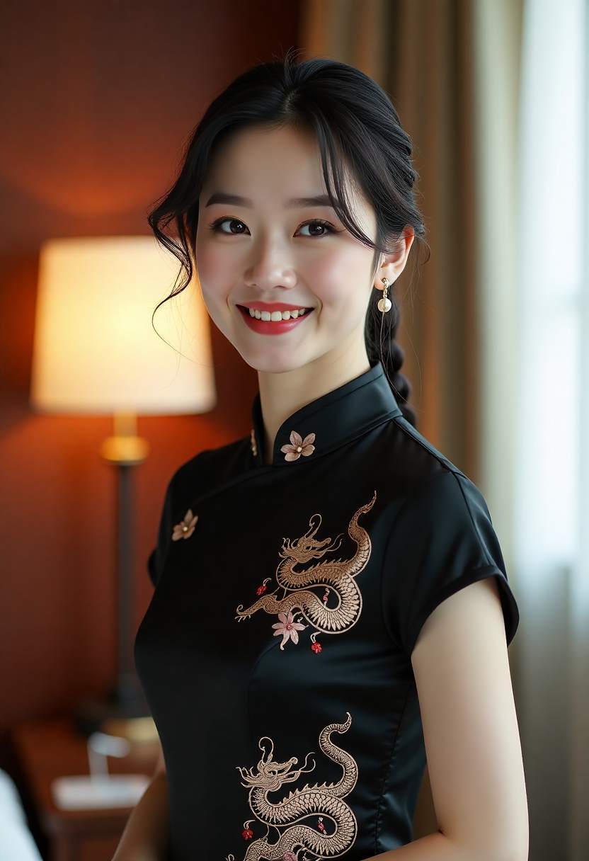 老人把手机横过来对着折叠椅取景